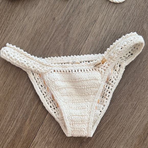 SHE MADE ME Cream Crochet Bikini - Picture 2 of 10